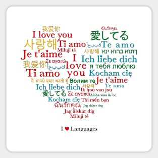 I Love Languages: I Love you! Heart Magnet